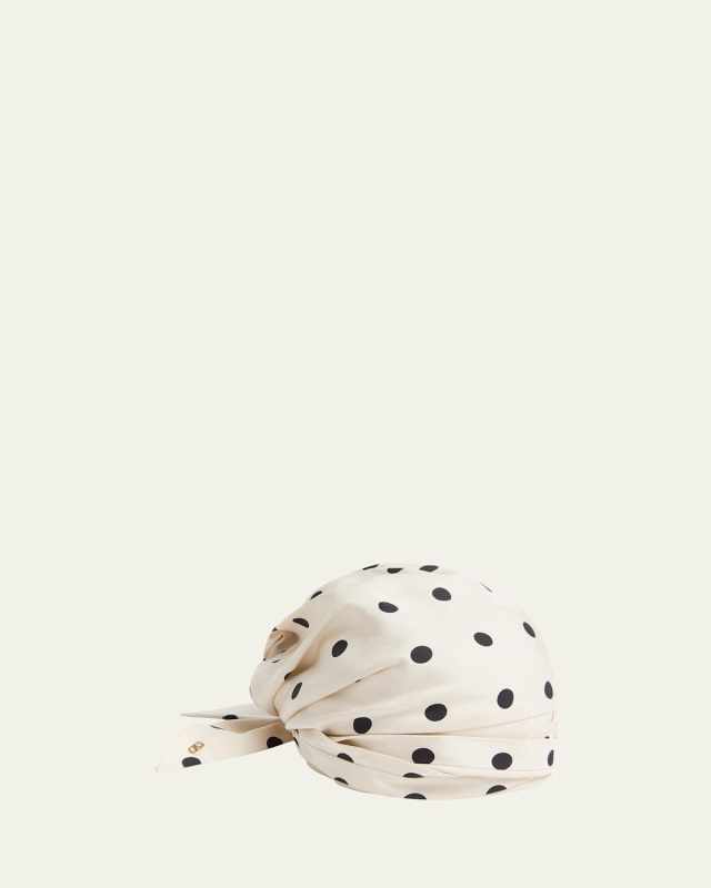 Polka Dot Printed Satin Turban